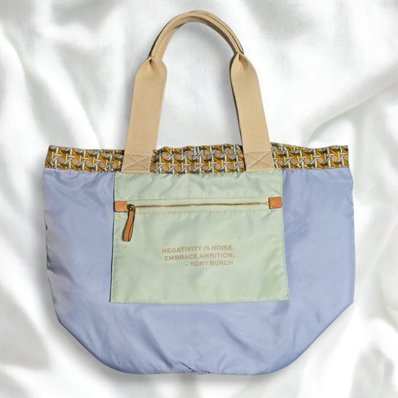 Tory Burch Limited Edition Nylon Small Summer Tote Bag Trendy Chic Empowering - Picture 13 of 16